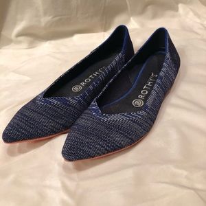 Blue and red Rothy’s flats